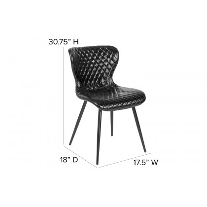 BLNK - Bristol Contemporary Upholstered Chair in Black Vinyl