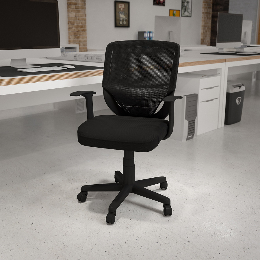 BLNK - Norris Mid-Back Mesh Tapered Back Swivel Task Office Chair with T-Arms