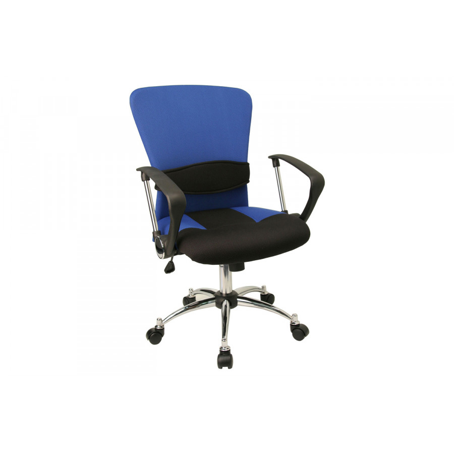 BLNK Mindy Mid-Back Mesh Swivel Task Office Chair with Adjustable Lumbar Support and Arms - Blue