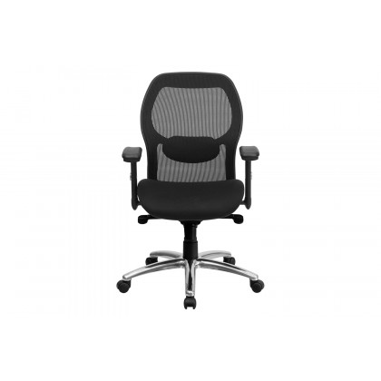 BLNK Albert Mid-Back Black Executive Swivel Office Chair with Adjustable Lumbar and Arms and Knee Tilt Control - Mesh