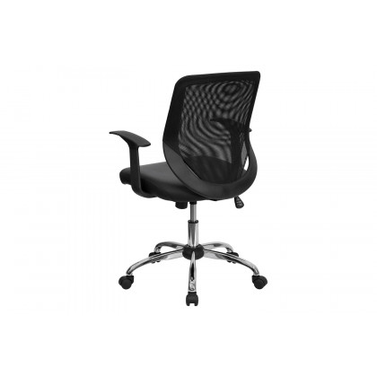 BLNK - Norris Mid-Back Mesh Tapered Back Swivel Task Office Chair with Seat, Chrome Base and T-Arms