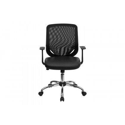 BLNK - Norris Mid-Back Mesh Tapered Back Swivel Task Office Chair with Seat, Chrome Base and T-Arms