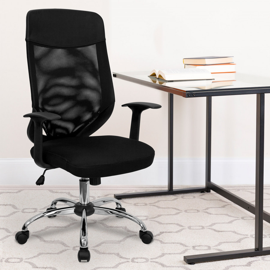 BLNK - Noreen High-Back Mesh Executive Swivel Office Chair with Arms