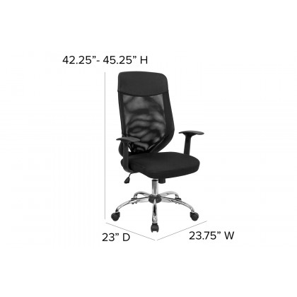 BLNK - Noreen High-Back Mesh Executive Swivel Office Chair with Arms