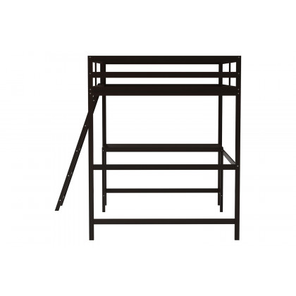BLNK Riley Wood Bed Frame with Protective Guard Rails and Ladder for Kids and Teens - Espresso, Full Size