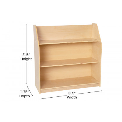 BLNK - Hercules Natural Wooden 3 Shelf Book Display with Safe