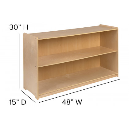 BLNK Hercules Wooden 2 Section School Classroom Storage Cabinet - 30"H x 48"L