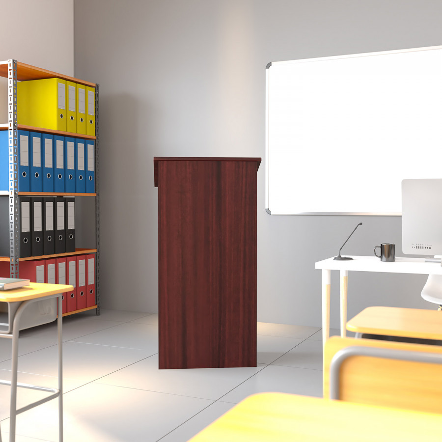 BLNK Mysta Laminate Stand-Up Lectern - Mahogany