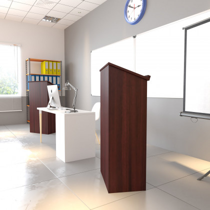 BLNK Mysta Laminate Stand-Up Lectern - Mahogany