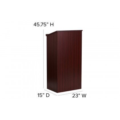 BLNK Mysta Laminate Stand-Up Lectern - Mahogany