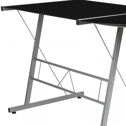 BLNK Ginny L-Shaped Computer Desk - Black