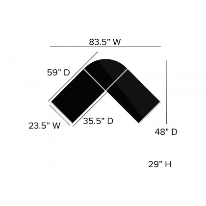 BLNK Ginny L-Shaped Computer Desk - Black