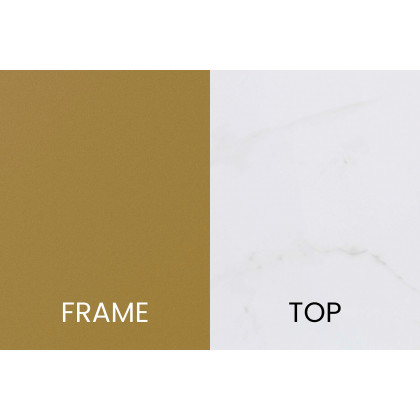 BLNK Hampstead Collection Coffee and End Table Set with White Marbled Laminate Top 3 Piece - Brushed Gold