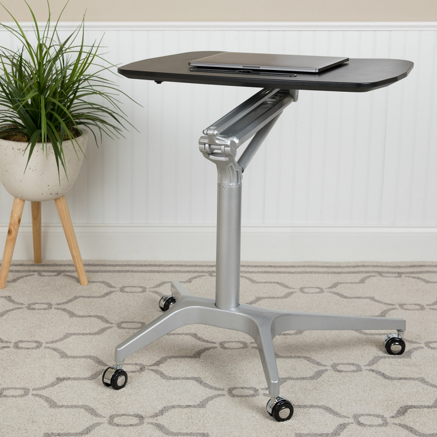 BLNK Gia Mobile Stand-Up Computer Ergonomic Desk - Black