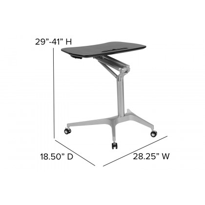 BLNK Gia Mobile Stand-Up Computer Ergonomic Desk - Black