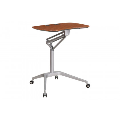 BLNK Gia Mobile Stand-Up Computer Ergonomic Desk - Mahogany