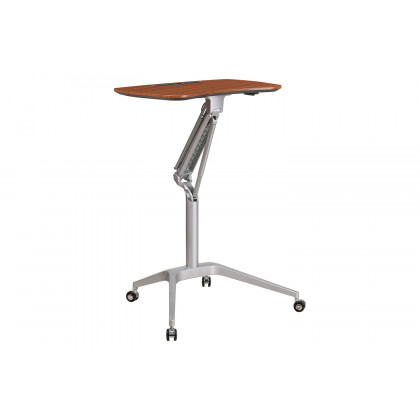 BLNK Gia Mobile Stand-Up Computer Ergonomic Desk - Mahogany