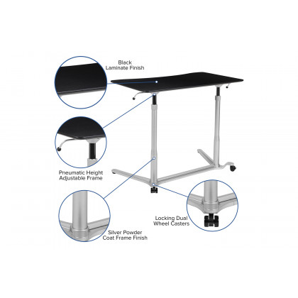 BLNK Merritt Stand-Up Computer Ergonomic Desk - Black