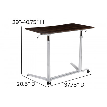 BLNK Merritt Stand-Up Computer Ergonomic Desk - Dark Wood Grain