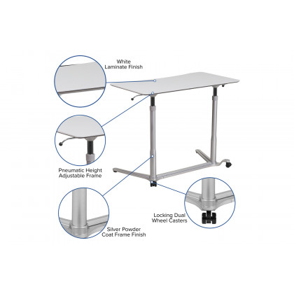 BLNK Merritt Stand-Up Computer Ergonomic Desk - Light Gray