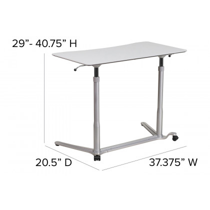 BLNK Merritt Stand-Up Computer Ergonomic Desk - Light Gray
