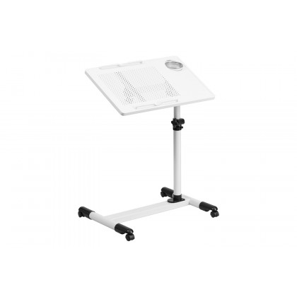 BLNK Macon Adjustable Height Steel Mobile Computer Desk - White