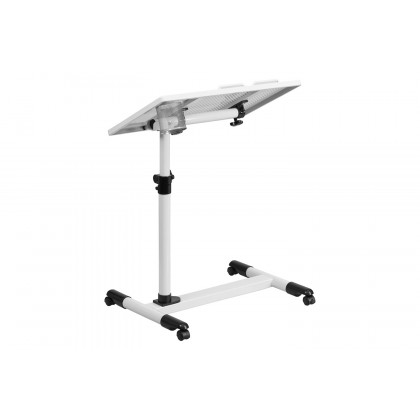 BLNK Macon Adjustable Height Steel Mobile Computer Desk - White