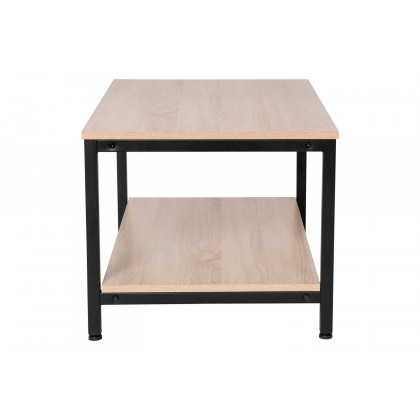 BLNK - Finley Modern Industrial 2 Tier Rectangular Metal and Driftwood Coffee Table