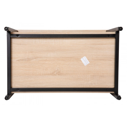 BLNK - Finley Modern Industrial 2 Tier Rectangular Metal and Driftwood Coffee Table