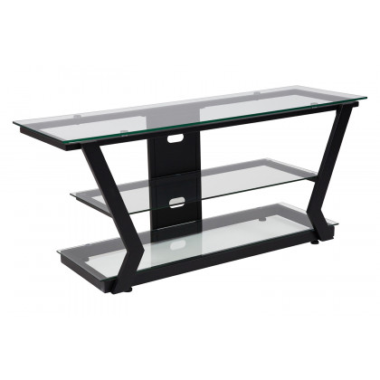 BLNK - Harbor Hills Glass TV Stand with Black Metal Frame