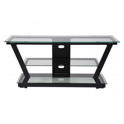 BLNK - Harbor Hills Glass TV Stand with Black Metal Frame