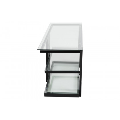 BLNK - Harbor Hills Glass TV Stand with Black Metal Frame