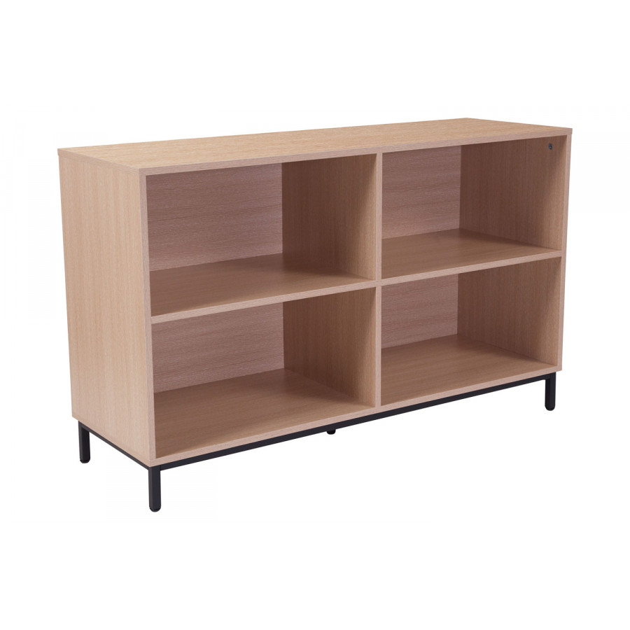 BLNK - Dudley 4 Shelf Open Bookcase Storage in Oak Wood Grain Finish