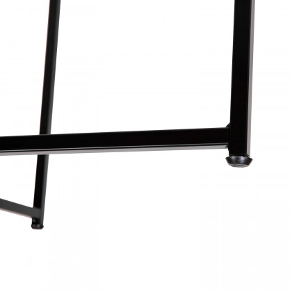 BLNK Greenwich Collection Modern Clear Glass End Table with Crisscross Frame - Matte Black