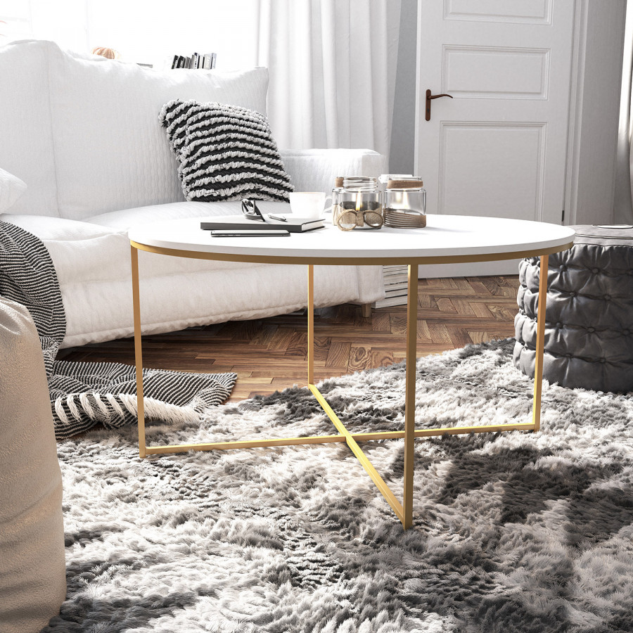 BLNK - Hampstead Collection Modern White Finish Accent Coffee Table