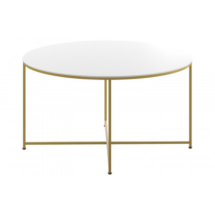 BLNK Hampstead Collection Modern White Finish Accent Coffee Table - Brushed Gold