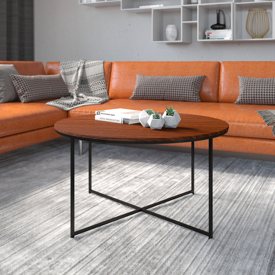 BLNK - Hampstead Collection Modern Walnut Finish Accent Coffee Table