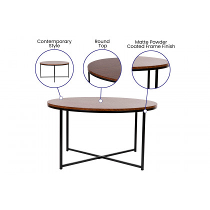 BLNK - Hampstead Collection Modern Walnut Finish Accent Coffee Table