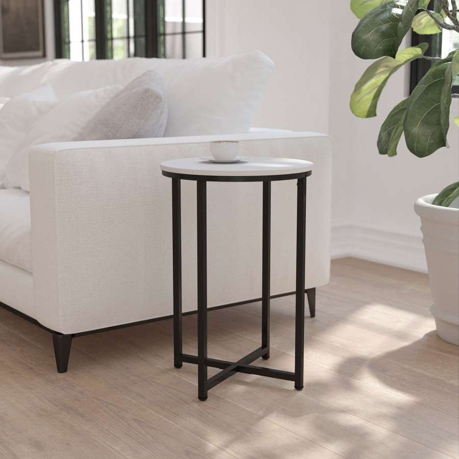 BLNK - Hampstead Collection Modern End Table with White Laminate Top