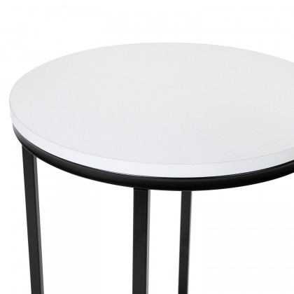 BLNK Hampstead Collection Modern End Table with White Laminate Top - Matte Black