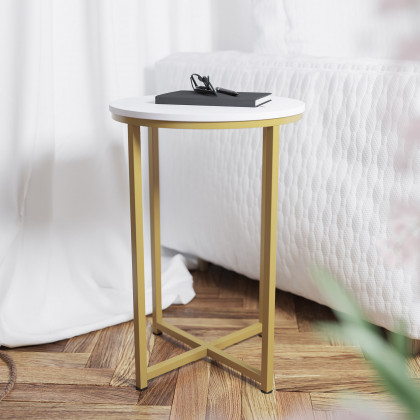 BLNK - Hampstead Collection Modern End Table with White Laminate Top