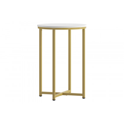 BLNK Hampstead Collection Modern End Table with White Laminate Top - Brushed Gold
