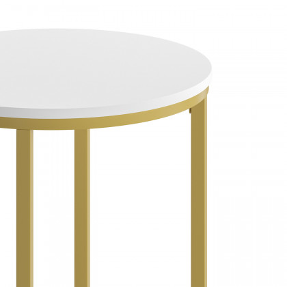 BLNK Hampstead Collection Modern End Table with White Laminate Top - Brushed Gold