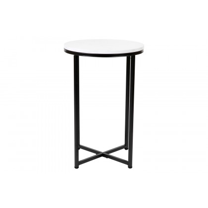 BLNK - Hampstead Collection Modern End Table with White Marbled Laminate Top