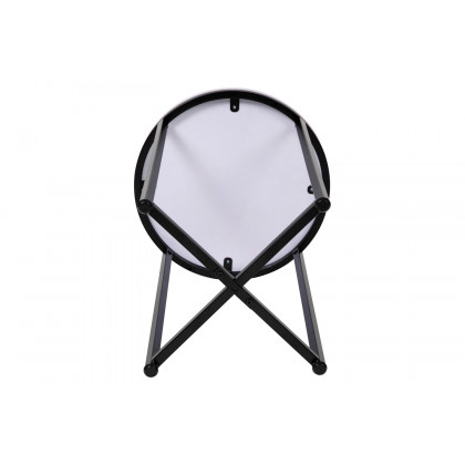 BLNK Hampstead Collection Modern End Table with White Marbled Laminate Top - Matte Black