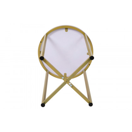 BLNK Hampstead Collection Modern End Table with White Marbled Laminate Top - Brushed Gold