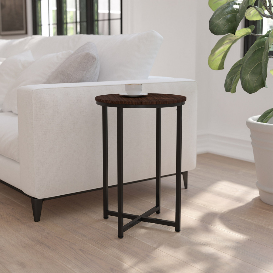 BLNK - Hampstead Collection Modern End Table with Walnut Laminate Top