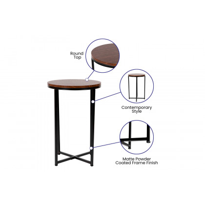 BLNK - Hampstead Collection Modern End Table with Walnut Laminate Top