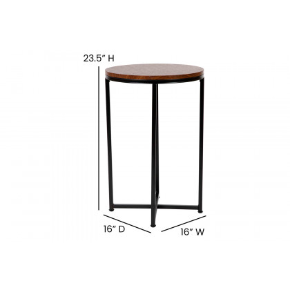 BLNK - Hampstead Collection Modern End Table with Walnut Laminate Top