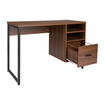 BLNK - Lincoln Collection Computer Desk in Rustic Wood Grain Finish